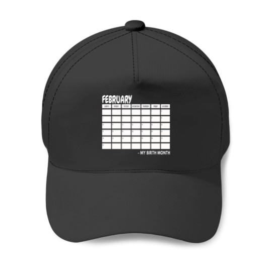 Discover Birth Month - February Black Baseball Caps