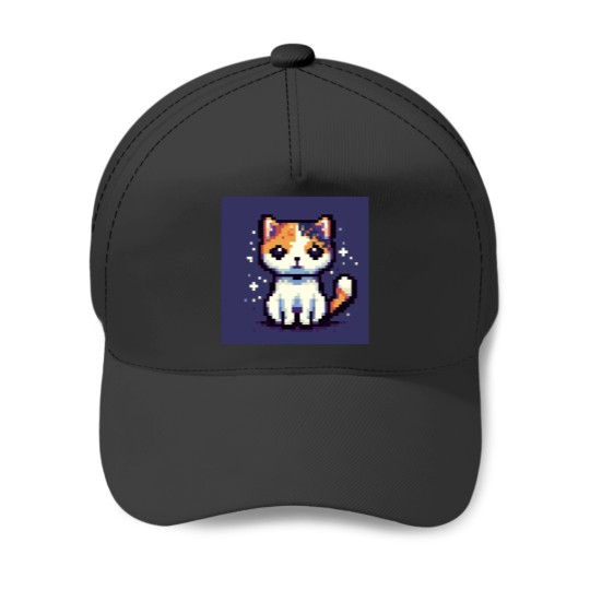Discover Pixel Calico Cat Baseball Caps