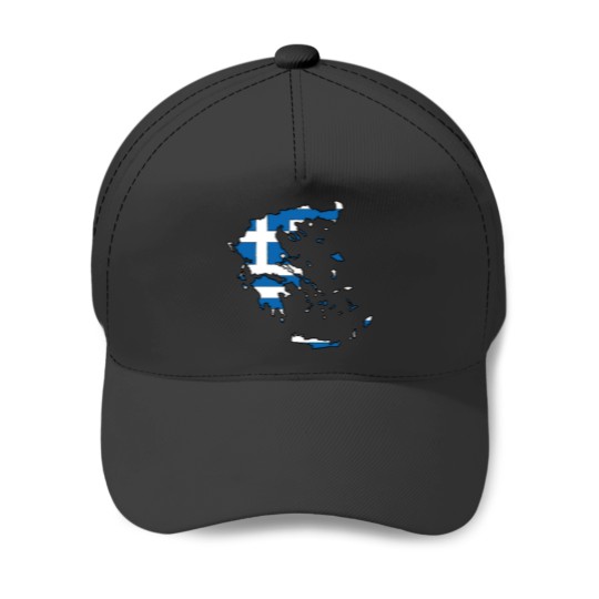 Discover Greece Map With Greek Flag Sticker Baseball Caps