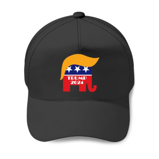 Discover Réélire le président Trump 2024 Republican Elephant Hair Logo classique Baseball Caps
