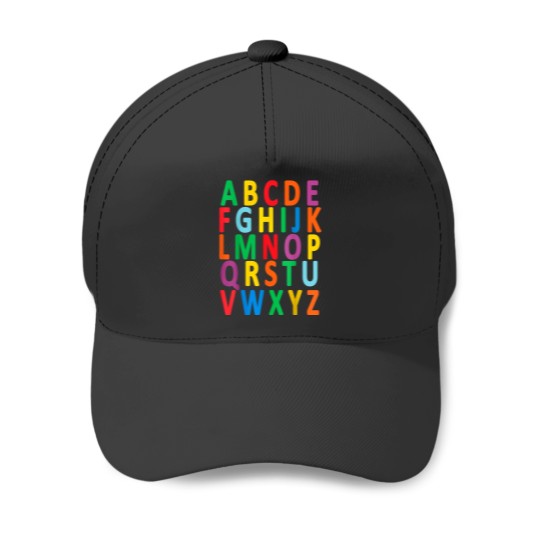 Discover Colorful Uppercase Letters Alphabet learn ABC bo Baseball Caps