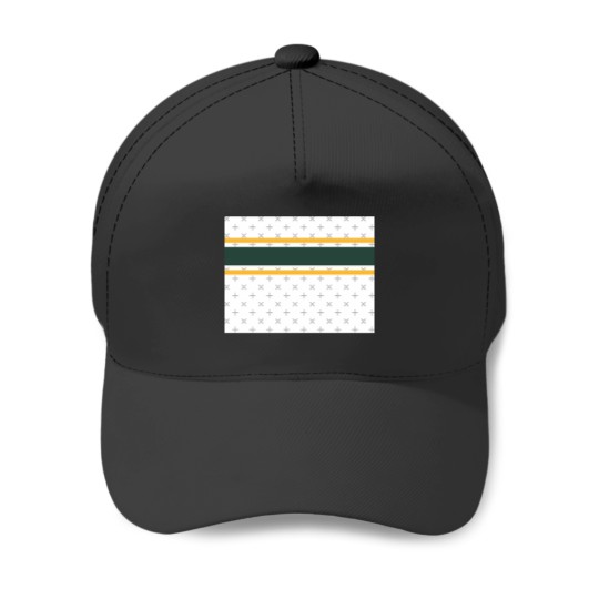 Discover White, Green, &amp Gold Power Stripe Baseball Caps