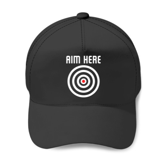 Discover Bullseye Target Aim Here Darts Players Shooting Baseball Caps