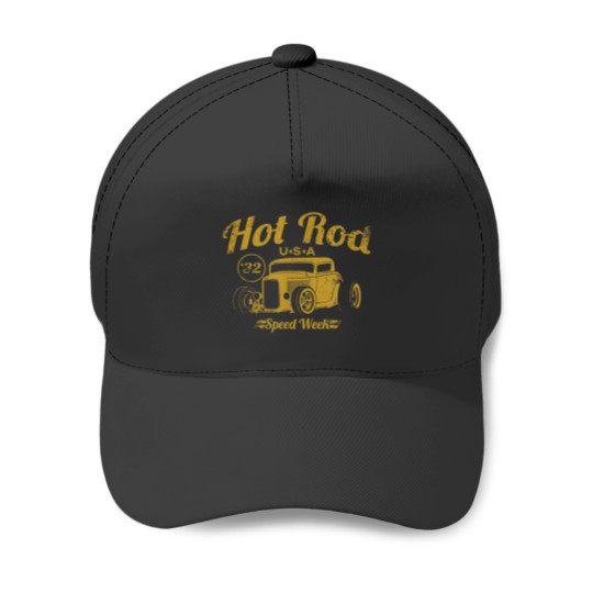Discover Vintage Hot Rod Speed Week 32 Distressed Design 8980 Baseball Caps