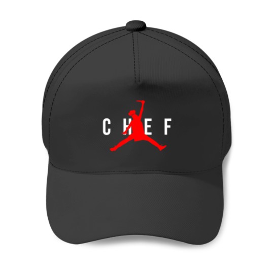 Discover Funny Restaurant Chef - Jumping Chef Logo Baseball Caps