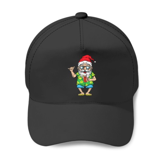 Discover Christmas In July Santa Matching Hawaiian Beach Summer 2022 Baseball Caps
