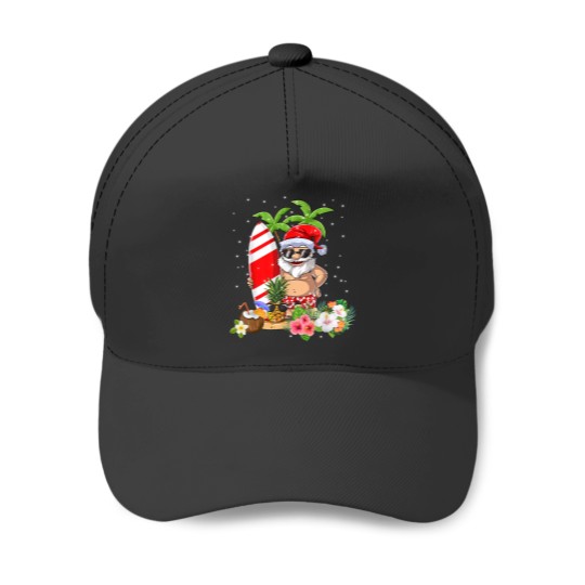 Discover Christmas In July Santa Hawaiian Surfing Summer Surf Baseball Caps