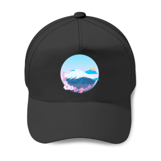Discover Cherry Blossom and Mountain Fuji Active Baseball Caps