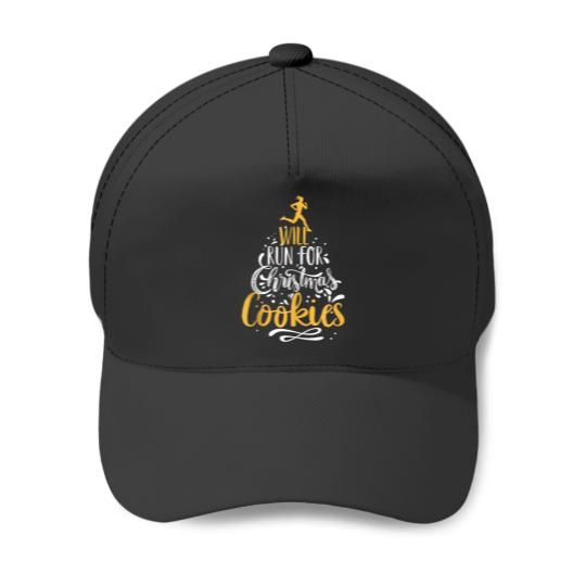 Discover Will Run For Christmas Cookies Lady Runners Workout Gift Baseball Caps