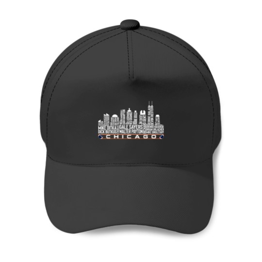 Discover Chicago Football Team All Time Legends Chicago City Skyline Baseball Caps