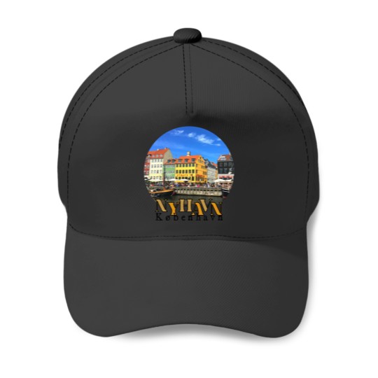 Discover Nyhavn Harbour, Kobenhavn (Copenhagen). Denmark Active Baseball Caps