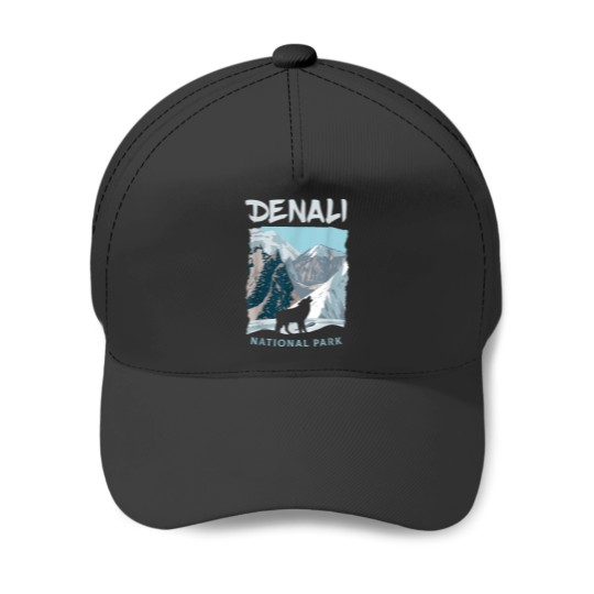 Discover Denali National Park US Wolf Alaska Wolves Baseball Caps