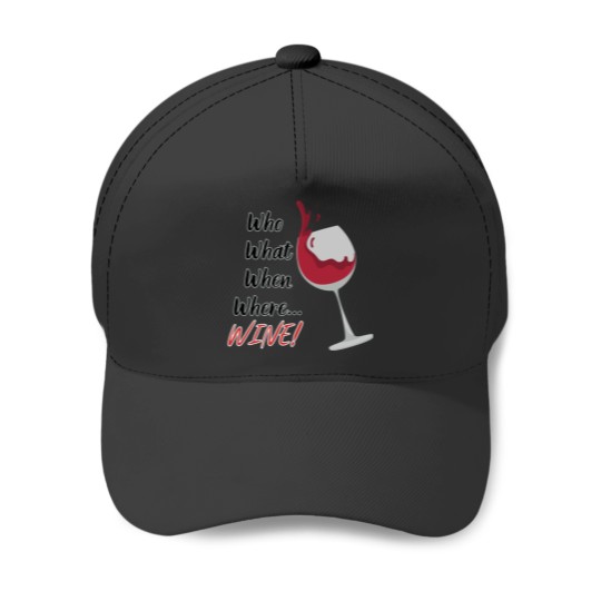 Discover who what where wine5 Active Baseball Caps