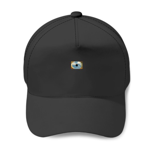 Discover False Mirror The Giant Eye Clouds Blue Sky by Rene Magritte Baseball Caps