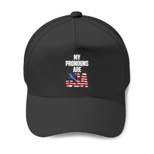 Discover 4th of July Funny My Pronouns Are USA Baseball Caps