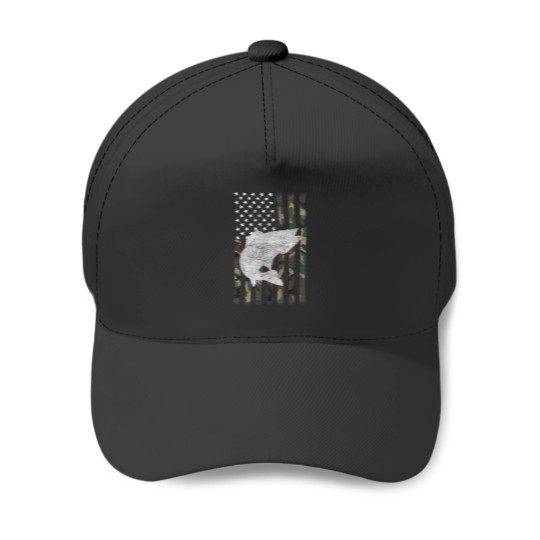Discover Walleye Fishing Camo Flag Angler Baseball Caps