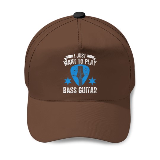 Discover Funny Bass Guitarist Baseball Caps