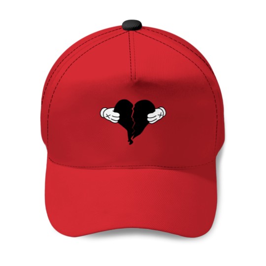 Discover 808s and Heartbreak - hand and black broken hearts Baseball Caps