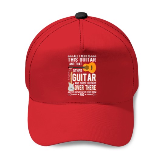 Discover Guitar Collector Guitarist Funny Music Lover Baseball Caps