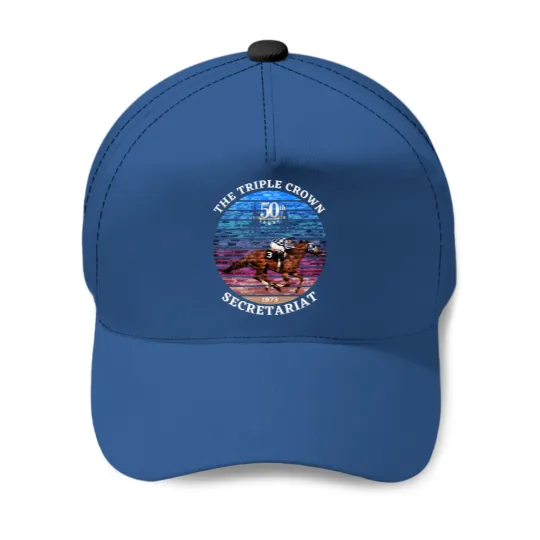 Discover Secretariat Triple Crown Anniversary Vintage Illustration Baseball Caps
