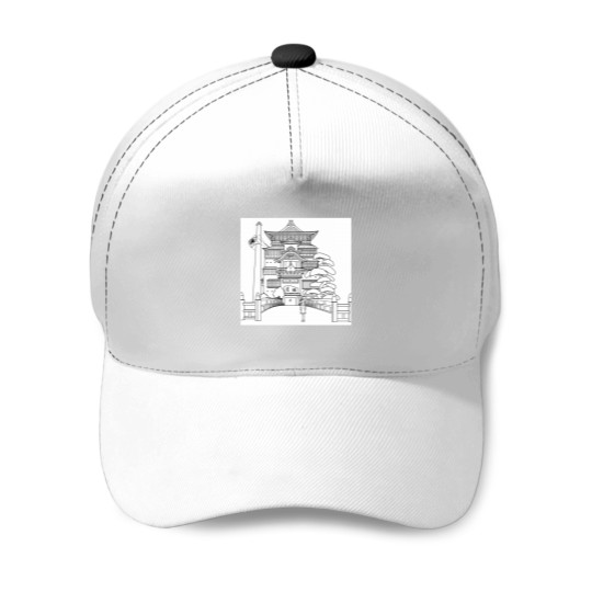 Discover Spirited Away Bathhouse with Chihiro but a simple line drawing Classic Baseball Caps