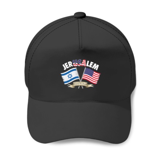 Discover jerusalem israel usa american flag Baseball Caps