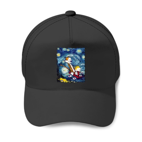 Discover Calvin And Hobbes Starry Night T-Shrit Baseball Caps