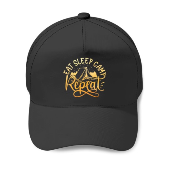 Discover eat sleep camp repeat designe for men and women Baseball Caps
