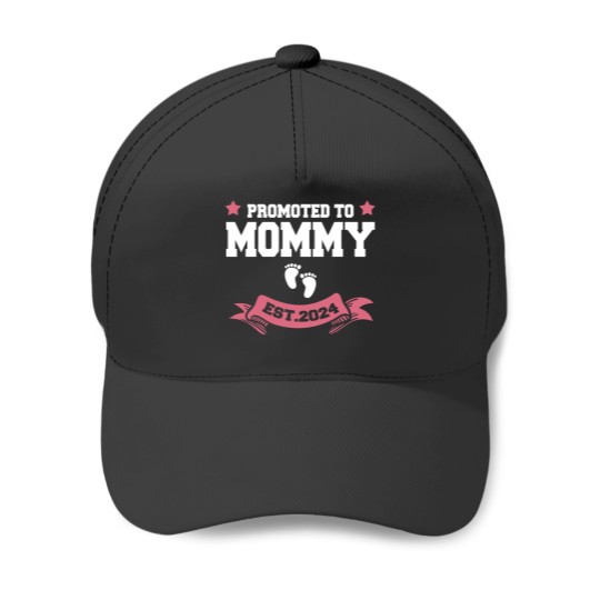 Discover Promoted To Mommy 2024 New Mom Pregnancy Announcement Funny Classic Baseball Caps