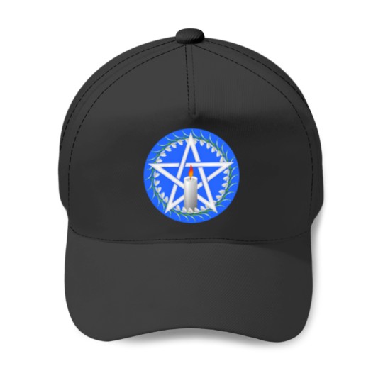 Discover White Imbolc Pentagram with Snowdrops Baseball Caps