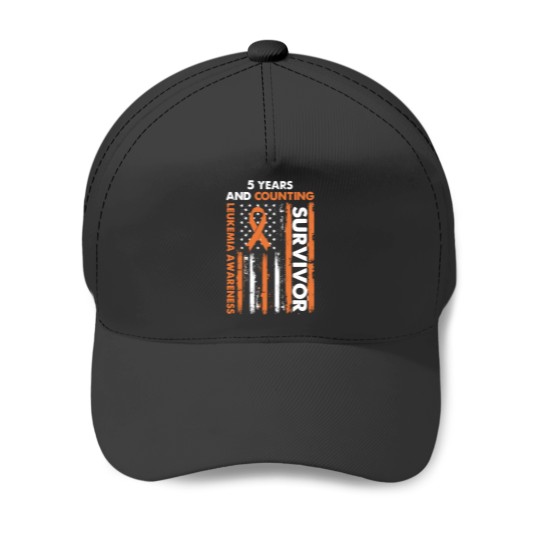 Discover 5 Years And Counting Leukemia Survivor T- Shirt5 Years And Counting Cancer fr€€ Orange Ribbon Leukemia Awareness Survivor T- Baseball Caps Baseball Caps