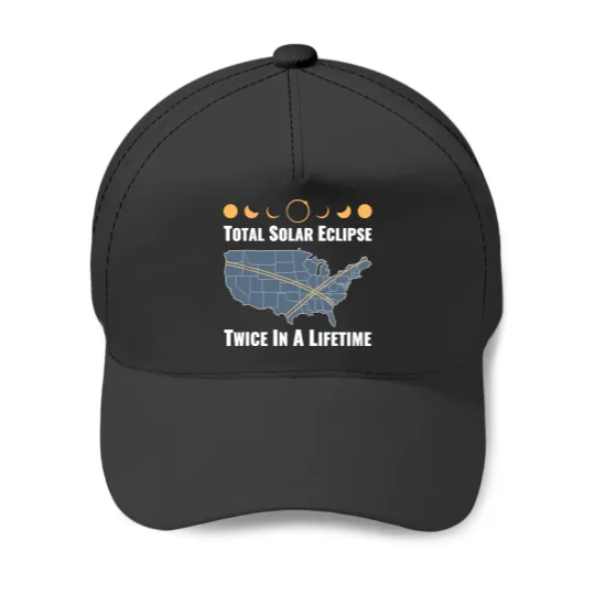 Discover Twice In A Lifetime Solar Eclipse Baseball Caps 2024 Total Eclipse Unisex Baseball Caps