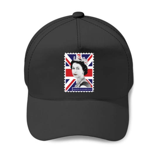 Discover Queen Elizabeth II Stamp_ Union Jack Baseball Caps
