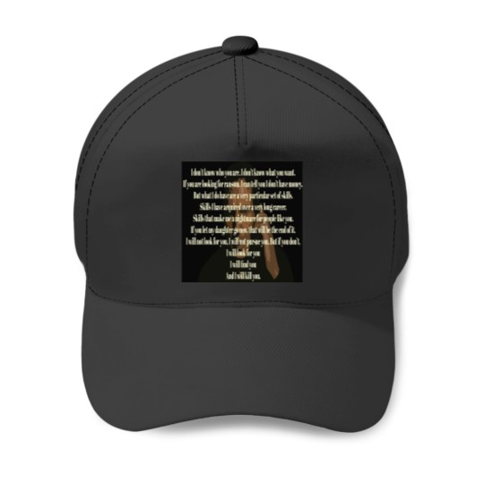 Discover Liam Neeson Taken Speech Art Baseball Caps