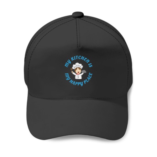 Discover The Kitchen is My Happy Place Baseball Caps