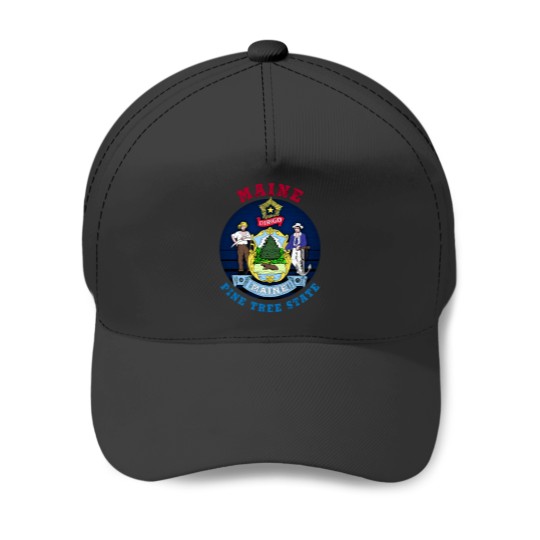 Discover MAINE PINE TREE STATE FLAG Active Baseball Caps