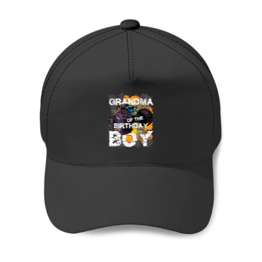 Discover Grandma Of The Birthday Boy Monster Truck Matching Family 2393 Baseball Caps