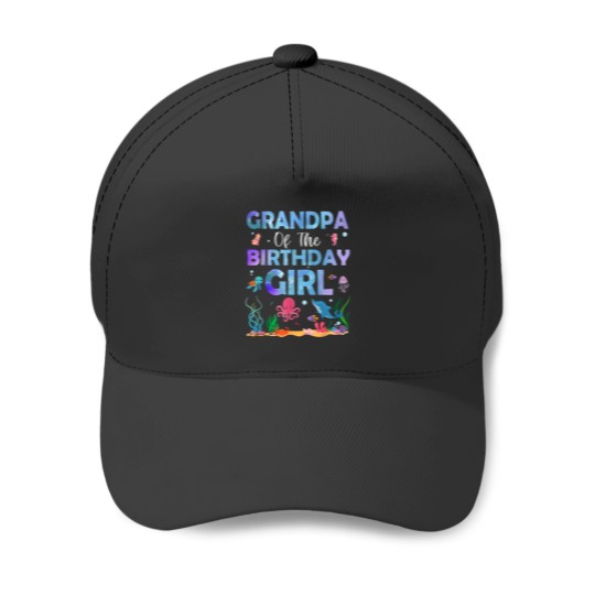Discover Grandpa Of The Birthday Girl Sea Fish Ocean Animals Aquarium 8161 Baseball Caps