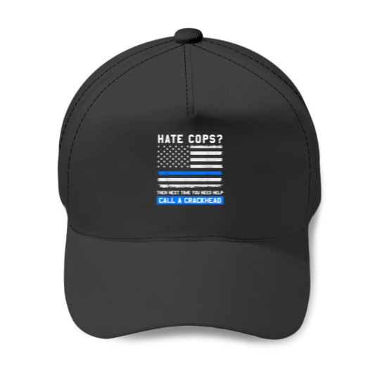 Discover Funny Cop Saying Thin Blue Line American Flag Police Officer Baseball Caps