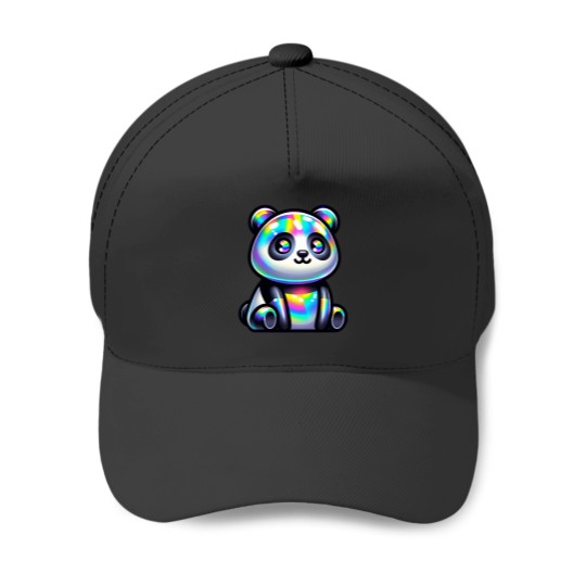 Discover Holographic Rainbow Panda Baseball Caps