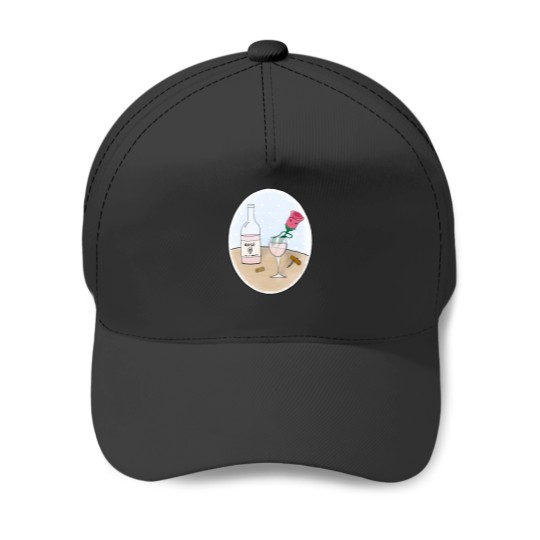 Discover A Rose In A Rosé WineBath Baseball Caps