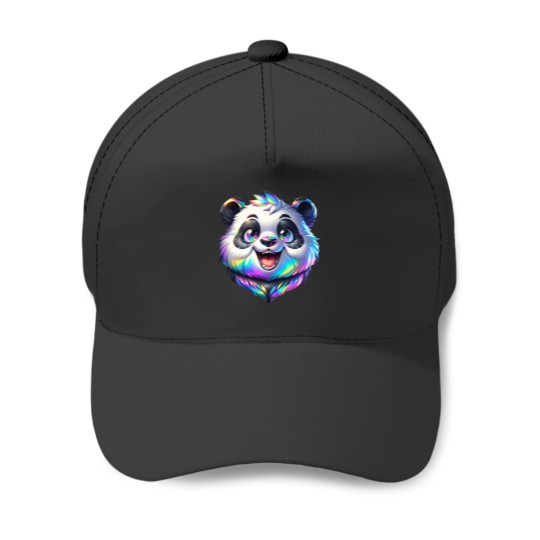 Discover Holographic Rainbow Fur PandaActive Baseball Caps