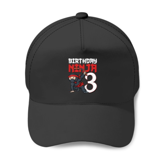 Discover Kids 3rd Birthday Ninja Im 3 Years Old Bday Party Best Boy Baseball Caps