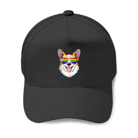 Discover Corgi Gay Pride Flag LGBT Rainbow Sunglasses Corgi Baseball Caps