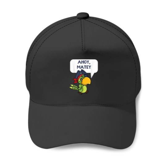 Discover Ahoy Matey Cute Pirate Parrot Cartoon Baseball Caps