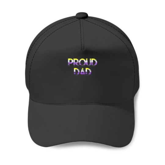 Discover Proud Dad Nonbinary Pride Flag LGBT Fathers Day Shirt 3765 Baseball Caps