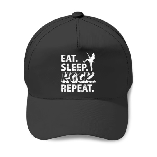 Discover Eat Sleep Rock Repeat Metal Music Rocker Headbanger Baseball Caps