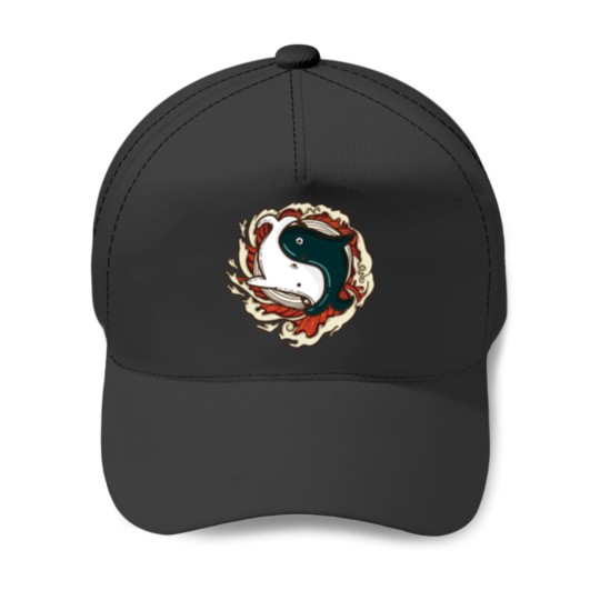 Discover Ying Yang Whales Animal Yin Yang Baseball Caps