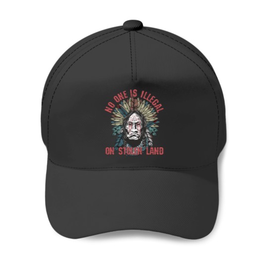 Discover No One Is Illegal On Stolen Land American Indian Feather Headdress Baseball Caps