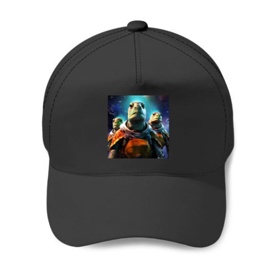 Discover Space Turtles Baseball Caps
